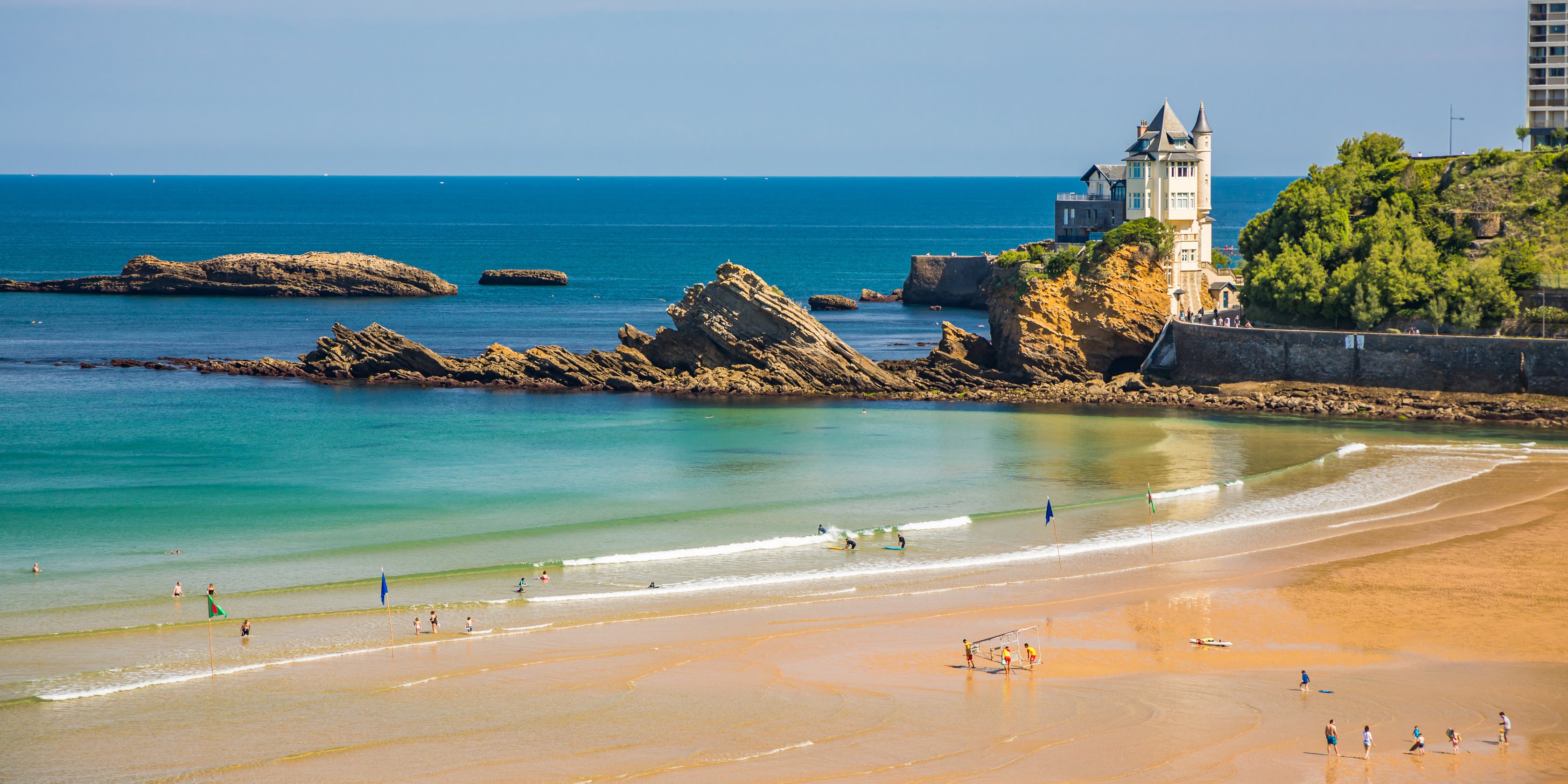 Vue d'une plage à Biarritz