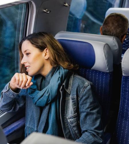 tgv lyria traveller landscape in train