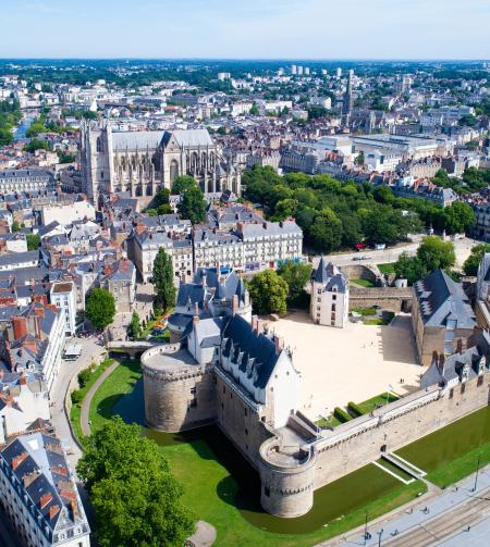 Vue aérienne de la ville de Nantes